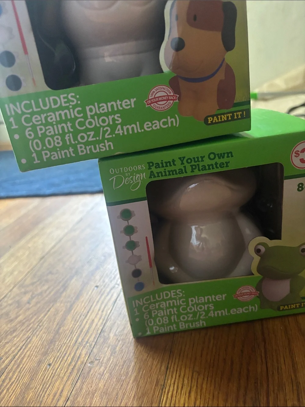 Paint-Your-Own Small Pets Ceramic Planter Set - Green Packaging